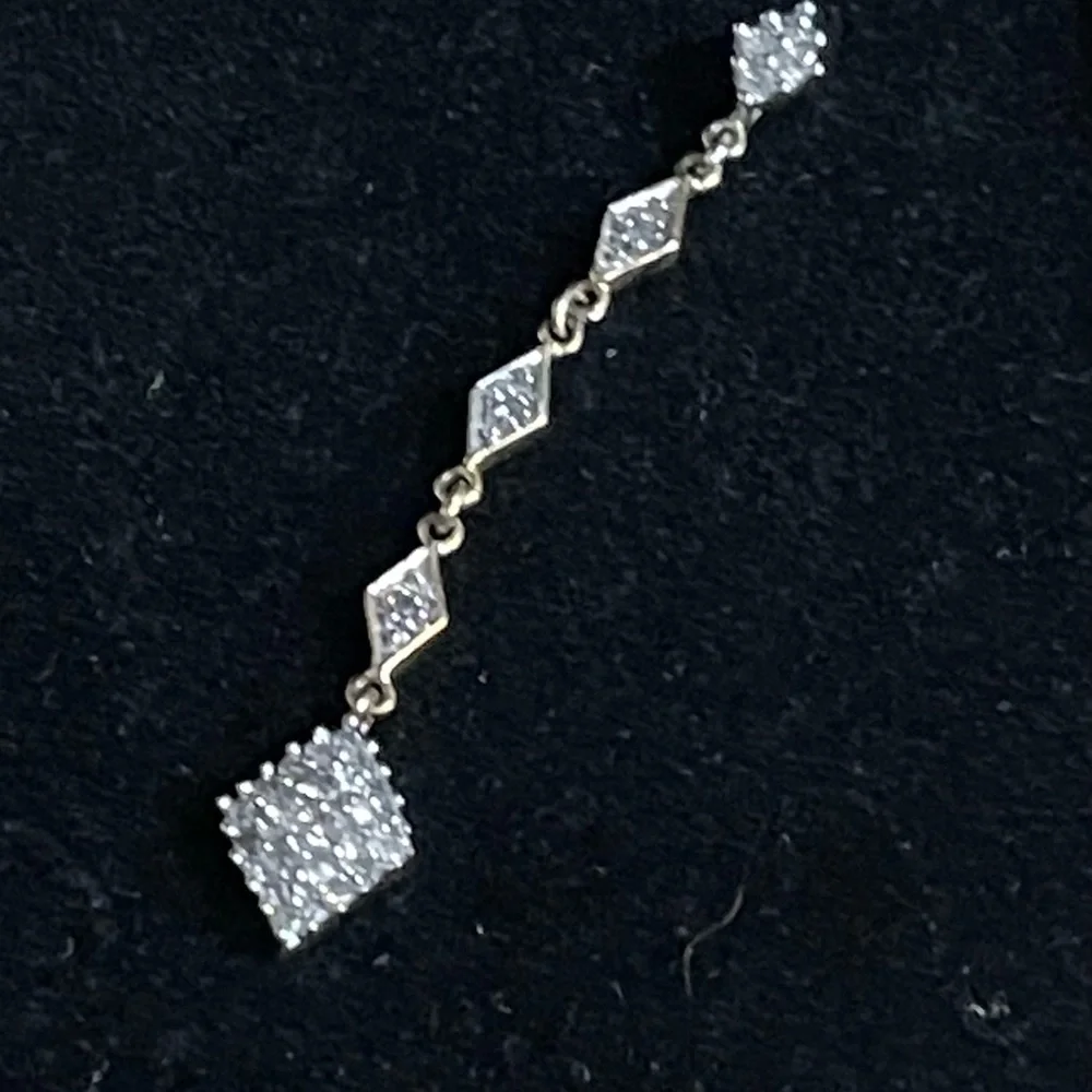 Beautiful Solid 10K YELLOW GOLD 1cttw LONG DIAMOND PENDANT NOT SCRAP. - Picture 8 of 11